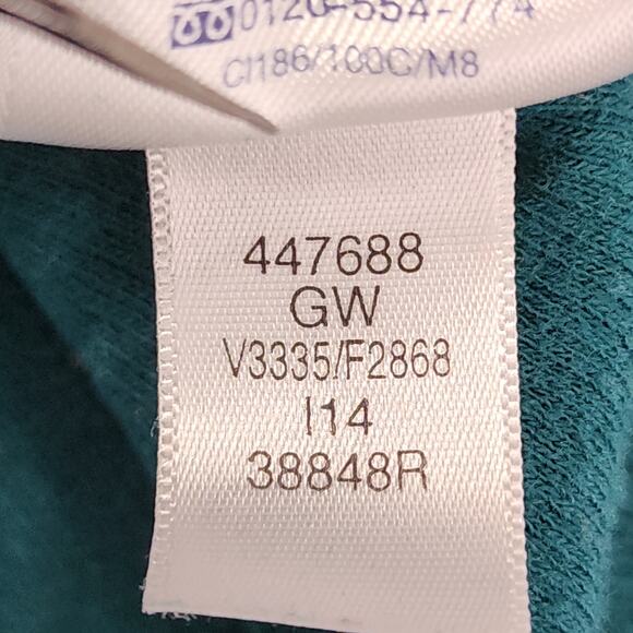 Lands End Sweater Mens M Green Bedford Rib Quarter Zip Long Sleeve Soft Pullover - Picture 6 of 9